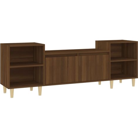 Mobile TV multimediale scaffale per televisione televisore buffet sala da pranzo soggiorno camera da letto rovere 160 x 35 x 55 cm derivati del legno marrone 020027190