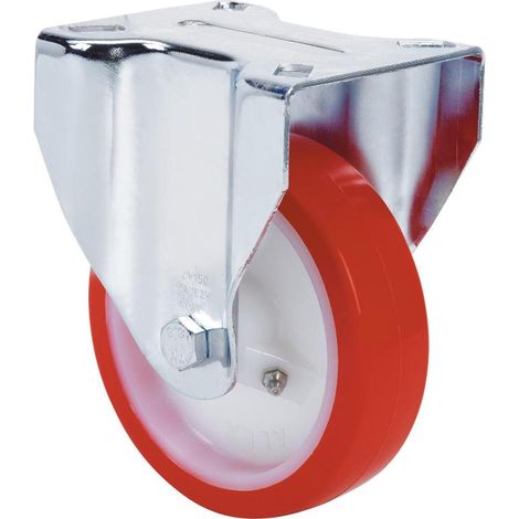 RUEDAS ALEX rueda fija  17zv100-po nylon blanco-poliur.rojo eje liso (1/2)