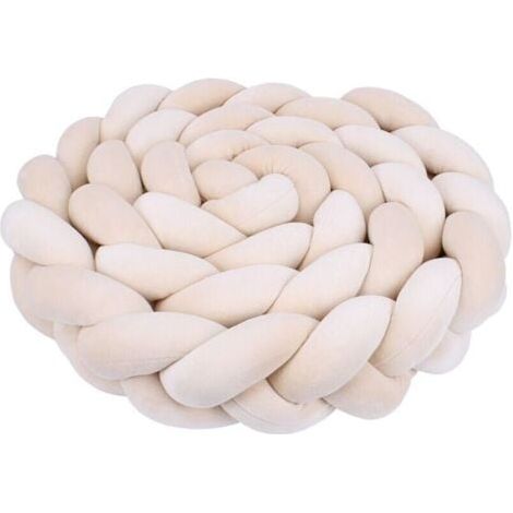 Tour de lit bébé 2 m (beige) - Coussin d'aide au sommeil pour enfant, modèle fixe (1/4)