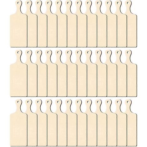 Planche à découper en bois miniature 72X avec poignée, planche de cuisson/découpe/petite planche à découper vierge en bois brut (1/4)
