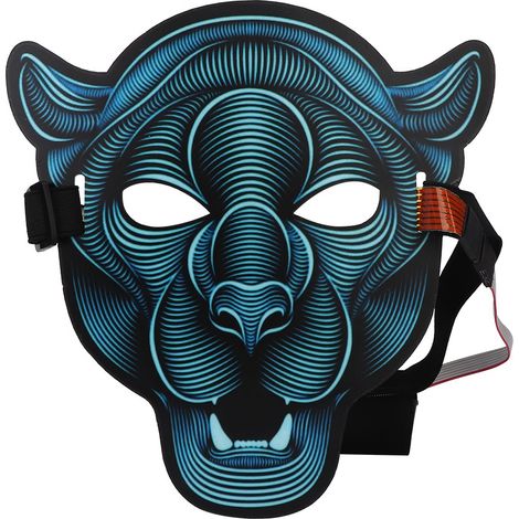 Masque lumineux à activation vocale, masque facial à lumière froide, pour bars, karaokés, soirées masquées, léopards (1/5)