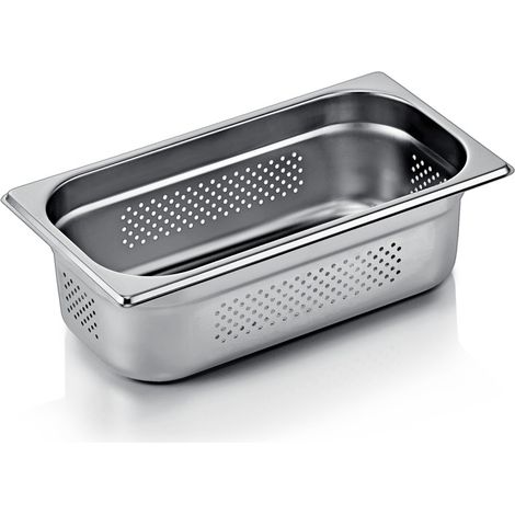 Bac inox perforé fond et côtés GN 1/3 H 100 mm 4 ltr GN ESSENTIALS lot de 6 - Was Germany (1/2)