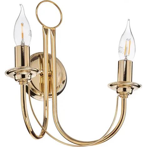 [GEBRAUCHT] B-Ware Euluna Wandleuchte Wandlampe Retro Gold Stahl Schalter Beleuchtung 2 Flg