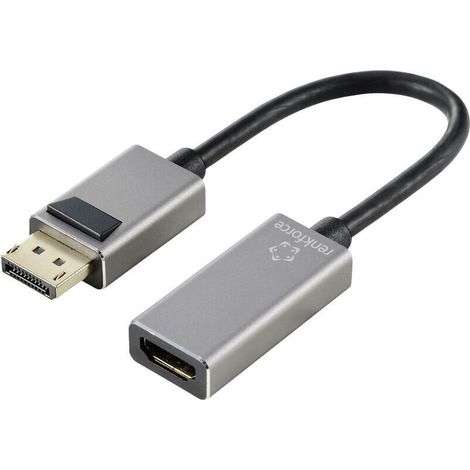 RF-5246622 DisplayPort / HDMI Adaptateur [1x DisplayPort mâle - 1x HDMI femelle] noir 8K UHD, connecteur aluminium 0.15 m X522992 (1/4)