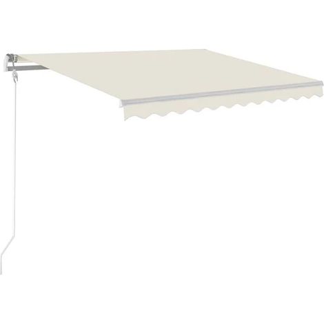 Auvent rétractable automatique 300 x 250 cm crème - Auvent de terrasse protection solaire jardin extérieur résistant (1/5)