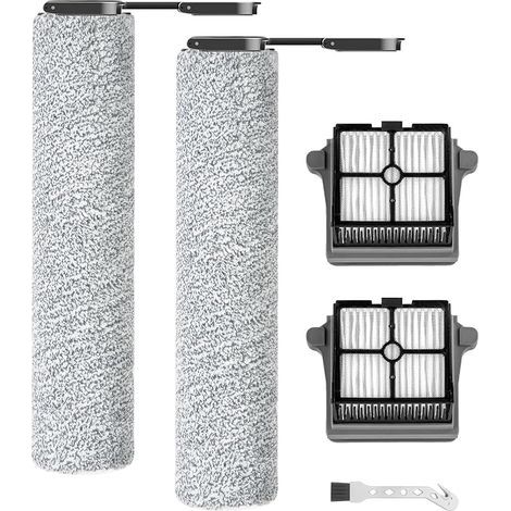 Rouleau de brosse de rechange et Filtre HEPA pour Tineco FLOOR ONE S7 Combo / S7 Flashdry/SWITCH S7 aspirateur humide et sec, 2 rouleaux de brosse + 2 filtres + 1 brosse de nettoyage (1/5)