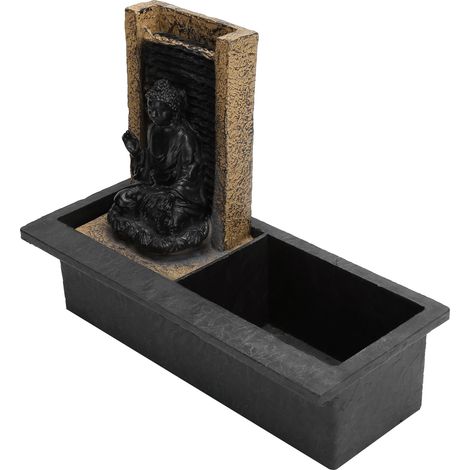 Fontaine cascade de bureau en résine, motif Bouddha, décoration de table, UE 250 V 2,5 A (1/5)