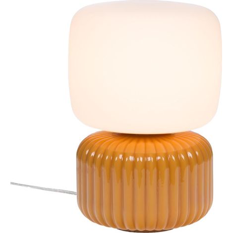 Amadeus - Lampe de chevet Ninon en céramique moutarde 30 cm (1/3)