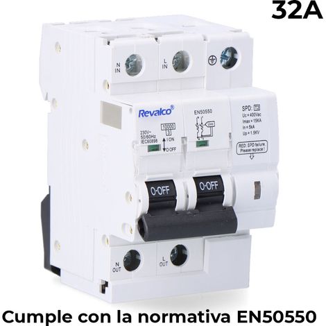 IGA 2P 32A C 10KA PROTECTOR DE SOBRETENSION PERMANENTE SEGUN NORMATIVA EN-50550 Y TRANSITORIO 5-15KA 275V (1/3)
