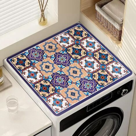 1 Tapis de protection, antidérapant, imperméable, coton et caoutchouc, pour machine à laver et sèche-linge (1/2)