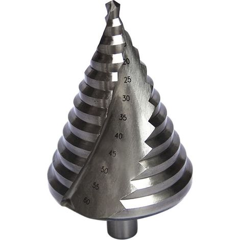 HSS Twist Drill Bit Multi-Hole Cutter Hole Size 6mm-60mm, Total 12 Steps, Enlargement, Sheet Metal, PVC, Woodworking (1/4)