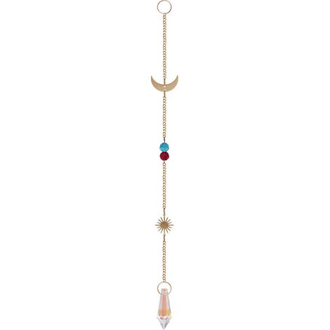 Suspension Décorative Étoile Lune Soleil - Pendentif Réfléchissant en Cristal Synthétique - Pour Fenêtre Intérieur Chambre Bureau - 1 Pièce (1/5)
