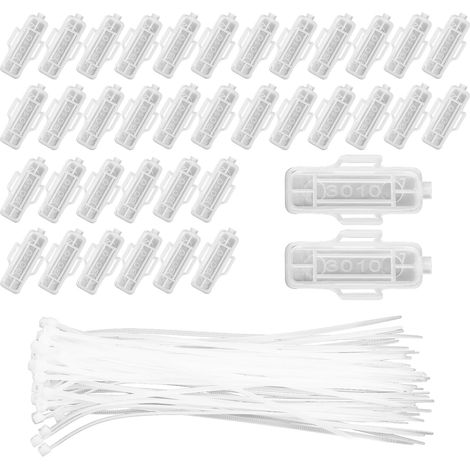 50 Pieces Organisateur de Câbles avec Étiquettes de Marquage, etiquette cable,étiquettes marquage de cable,Serre-Câbles Isolés et Ignifuges pour Identification et Organisation Facile des Fils (1/5)