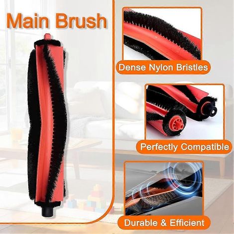 Kit d'accessoires compatible avec l'aspirateur robot Xiaomi H50 et H50 Pro : brosses principales, brosses latérales, filtres, lingettes de nettoyage, sacs à poussière (1/5)