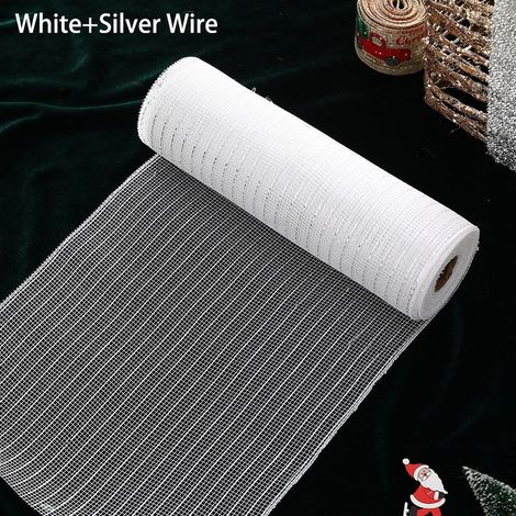 Guirlande lumineuse de Noël Ruban en maille métallique pour arbre de noël, 10 Yards, bricolage, couronne à coudre, décor d'emballage cadeau de noël-B (1/5)