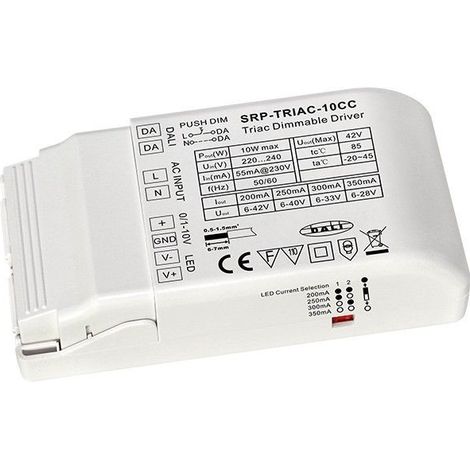 Driver Dimmable TRIAC DALI PUSH 0/1-10V 10W (200-350mA)