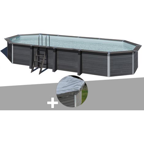 Kit piscine composite Gré Avant-Garde ovale 8,04 x 3,86 x 1,24 m + Bâche hiver