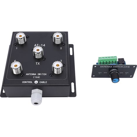 Kit di commutazione remota per antenna coassiale a 4 canali, 1 uscita HF coassiale 500W PEP 1,8-60 MHz, connettore SO-239 per radioamatori. 1  Interruttore AT14 + 1  Kit di controllo. (1/5)