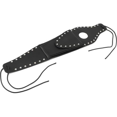 Bouchon de réservoir moto avec pochette, garniture en cuir PU, bordure rivetée argent, compatible XL 883 1200 48, accessoire de protection (1/5)