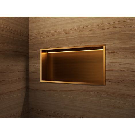 Hornacina de ducha OCEANIC con LED oro rosa cepillado (1/2)