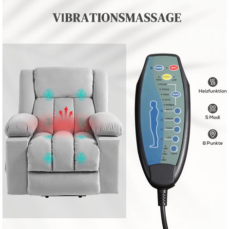 Fauteuil releveur électrique, tissu doux velouté, ports USB (1/5)