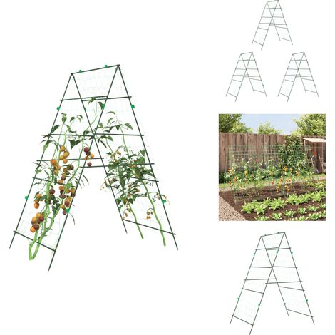 Treillis de jardin pour plantes grimpantes 3 pcs forme A acier - Trellis De Jardin - Support Plante Grimpante - Structure Acier - Treillage Potager - Tutor Plant (1/5)