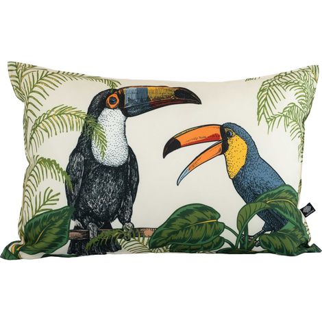 Coussin extérieur déperlant toucan Ecru 40x60 cm