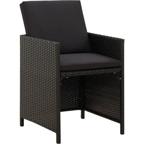 Maison Exclusive - Gartenstühle mit Kissen 4 Stk. Poly Rattan Sch