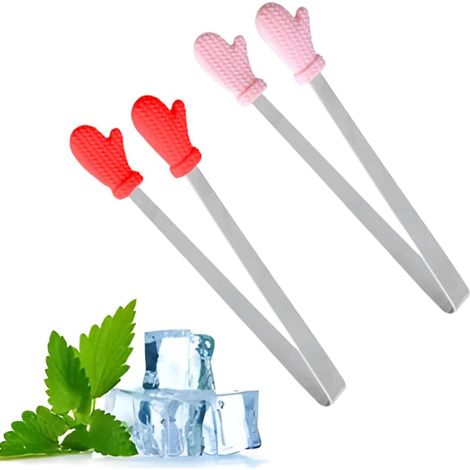 Pinces à sucre en silicone miniatures (14,5 cm, lot de 2) pour glaçons, bonbons, café, seaux à glace, bars, etc.-AquaForge (1/5)