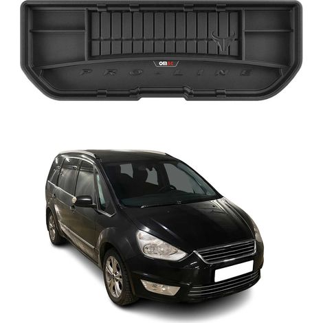 Tapis de Coffre 3D TPE Premium Compatible avec Ford Galaxy II 2006-2015 - Bac de Protection de Coffre Intérieur antidérapant Revêtement de Coffre Bords Hauts pour Voiture Noir