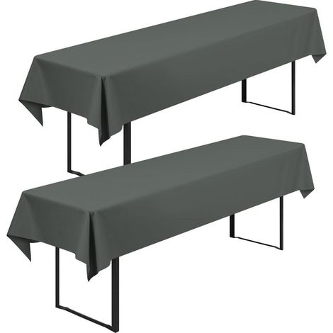 Biertisch Hussen 2 Stück 250x100cm Anthrazit, waschbar, knitterfrei