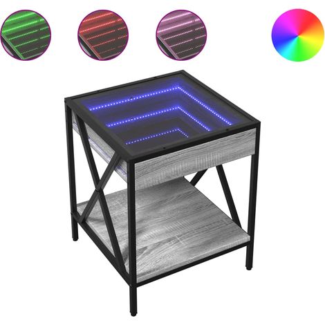 Maison Exclusive - Couchtisch mit Infinity-LED Grau Sonoma 40x40x (1/5)