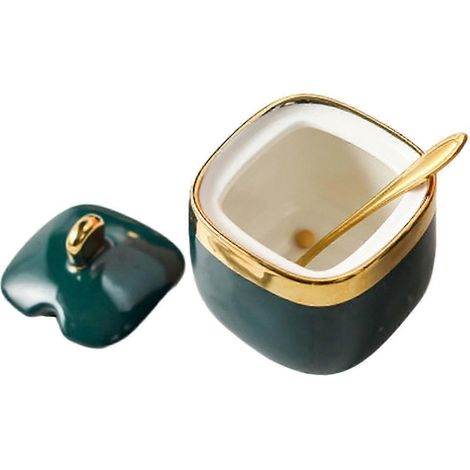 Pot à épices en céramique, boîte de cuisine anti-poussière, organisateur multifonctionnel, bol à sucre avec cuillère, boîte à épices pour poivre, buffets-single jar