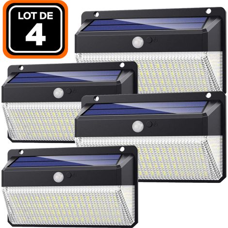 Europalamp – Lot de 4 projecteurs solaires à détecteur de mouvement 2000LM – Angle d'éclairage 270º – IP65 – Batterie 2200mAh (1/5)