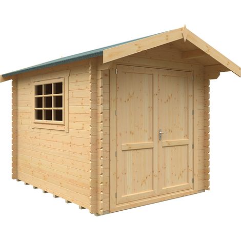 10x8 The Marlborough 28mm Cabin - L295 x W235 x H251.3 cm - Solid Wood/Softwood/Pine - Natural