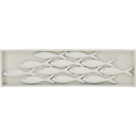Déco Murale Poisson "Javier" 81cm Blanc