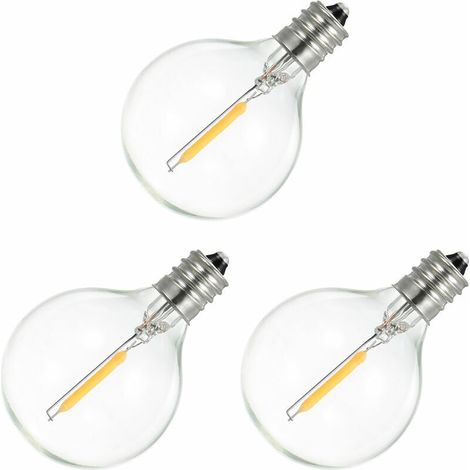 Ampoule G40 - Culot E12 - Blanc Chaud 2200 K - 1 W - 30 Lm - 220-230 V AC - Pour Guirlandes Décoratives - Lot De 3