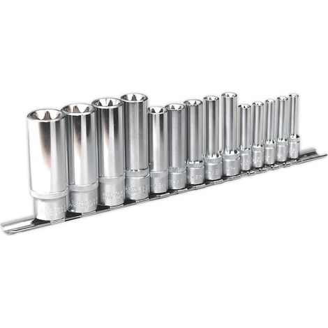 Sealey Premier TRX-Star Deep Socket Set 1/4"", 3/8"" & 1/2""Sq Drive E4-E24 14pc AK6114 (1/2)