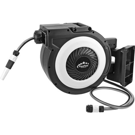 Schlauchbox Schwarz 30 m selbstaufrollend und 180° drehbar (1/5)