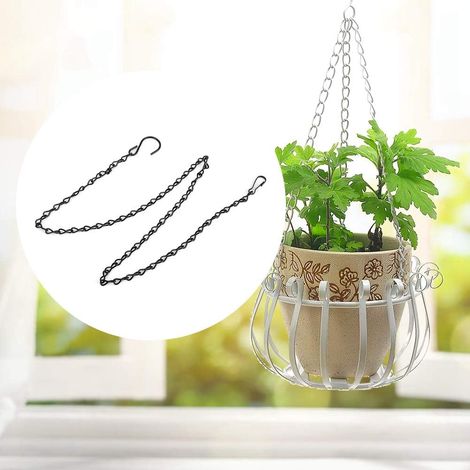 Chaîne de suspension en fer Alomejor, support pot fleurs durable avec charge, ensemble 3 crochets (1/5)