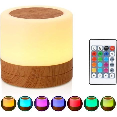 (Multicolore)Veilleuse Enfant Mini Lampe de Chevet Multicolore à 360 degrés - Rechargeable USB - Plastique (1/4)