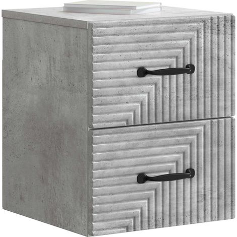 Maison Exclusive - Mobiletto da notte a muro con cassetto 2 pcs Grigio Cemento