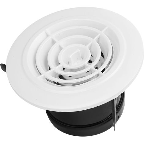 Grille d'aération ronde en ABS, à ailettes, rotation de 75 mm, pour salle de bains et cuisine (1/5)