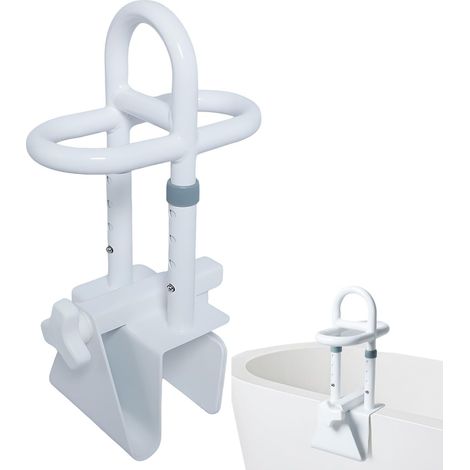 Bathtub, Entry Aid for Seniors, No Drilling, Height Adjustable, Carbon Steel Handles, Bath with Armrests Made of EVA Foam, Adjustable Wall Thickness Width 8-17 cm, Maximum Load 136 kg (1/5)