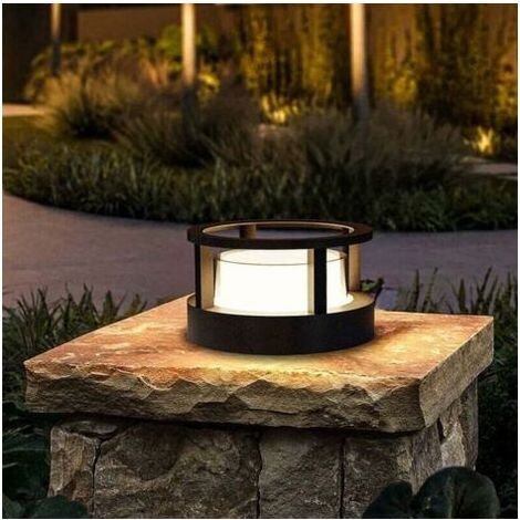 Außenleuchte, 10 cm, 7 W LED, rund, IP65, Aluminium, warmweiß, für Wege und Terrassen, schwarz (1/5)