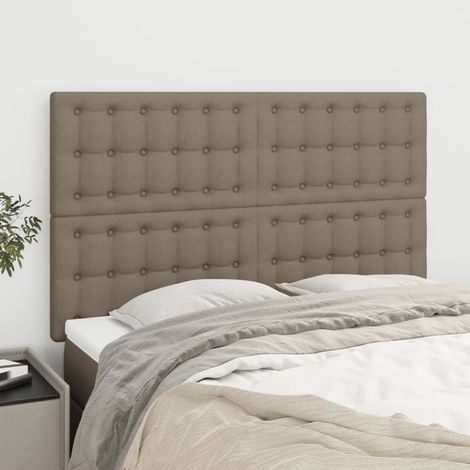 Cabecero de cama color topo 144x5x118/128 cm Tela vidaXL (1/5)