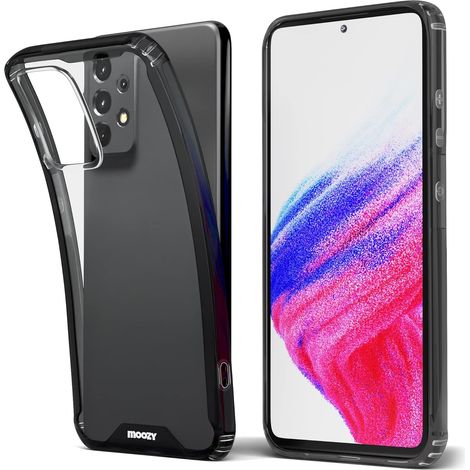 CUSTODIA PER SAMSUNG GALAXY A53 5G CUSTODIA FLESSIBILE CON CORNICE SCURA E RETRO TRASPARENTE (1/5)