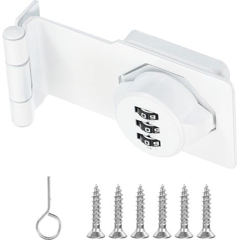 Verrou de loquet de mot de passe d'armoire de 3,5 pouces blanc (1/5)