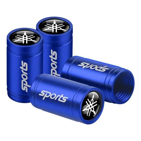 (Bleu pour) 4 bouchons de valve de pneu en alliage d'aluminium pour jantes, accessoires de tuning pour voitures neuves. (1/5)
