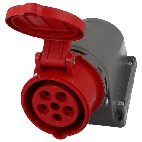 Solera – Socle mural femelle CEE triphasé 5 x 16A – Tension 400V – Indice de protection IP44 – Prise P17 pour chantiers humides